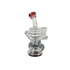 Beta Glass Labs Klein 2.0 Dab Rig in Pomegranate color with 14mm female joint, front view on white background.
