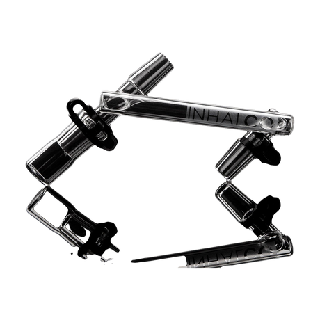 PILOT DIARY 14mm Male To Male Dropdown Reclaim Catcher with Clear Glass on Black Background