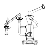 PILOT DIARY 14mm Male To Male Dropdown Reclaim Catcher, Clear Glass, Angled View