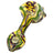 LA Pipes Inside-Out Candy Cane Color Changing Glass Pipe with Green Hues, Spoon Design, 4" Length