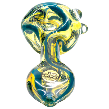 LA Pipes Inside-Out Candy Cane Glass Pipe with Color Changing Design, Front View