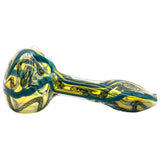 LA Pipes Inside-Out Candy Cane Color Changing Glass Pipe, Fumed Spoon Design, 4" Length
