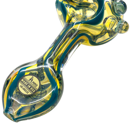 LA Pipes Inside-Out Candy Cane Color Changing Glass Pipe, 4" Borosilicate, USA Made