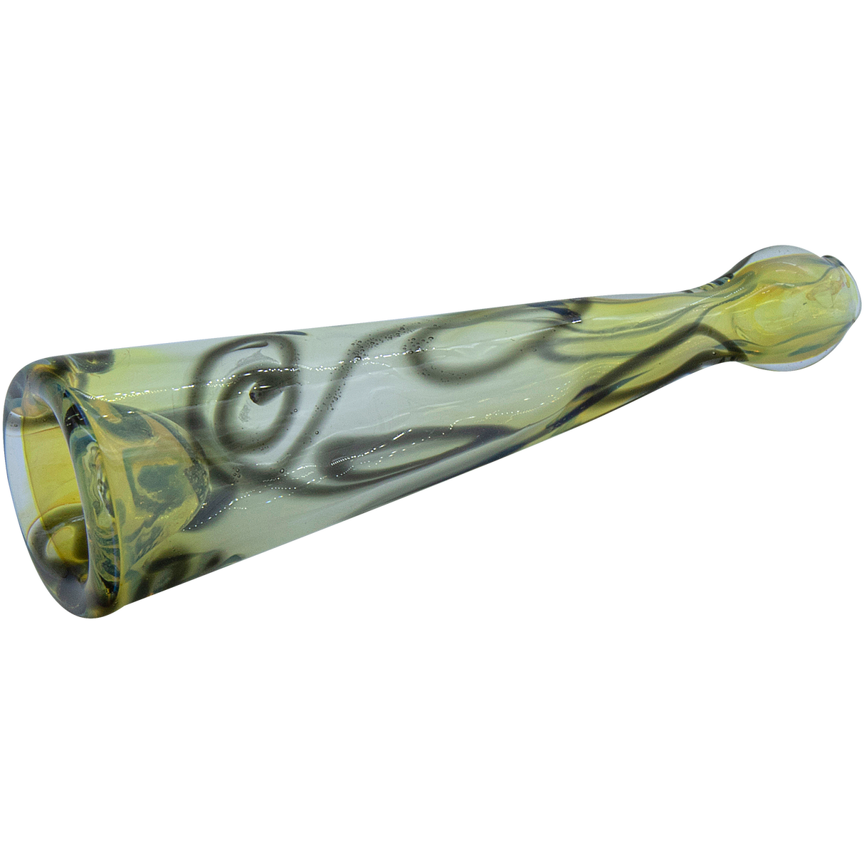 LA Pipes Inside-Out Funnel Chillum for Dry Herbs, Fumed Color Changing, 4.5" Length, Side View