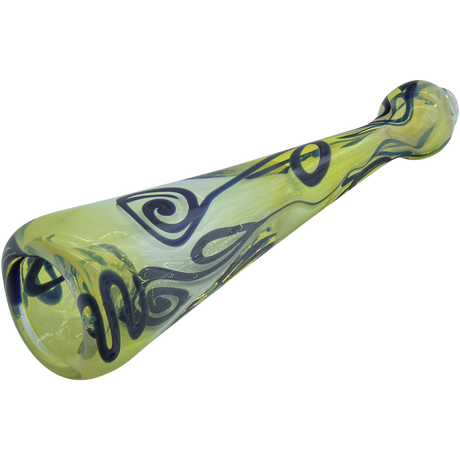 LA Pipes Inside-Out Funnel Chillum Herb Pipe in Blue, 4.5" Borosilicate Glass, Side View