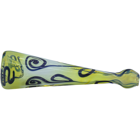 LA Pipes Inside-Out Funnel Chillum Herb Pipe with Fumed Color Changing Design, Side View