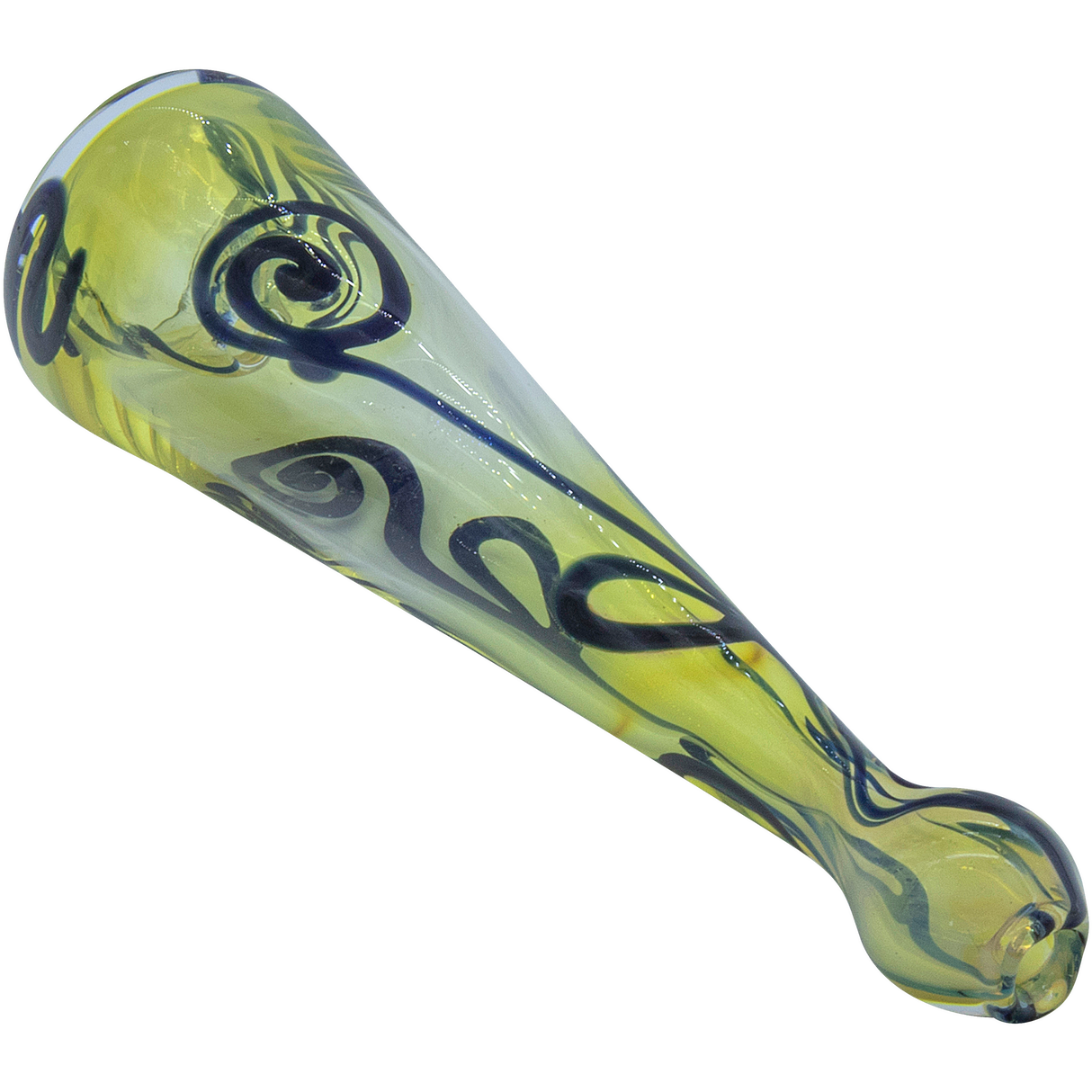 LA Pipes Inside-Out Funnel Chillum Herb Pipe, Fumed Color Changing Design, 4.5" Long