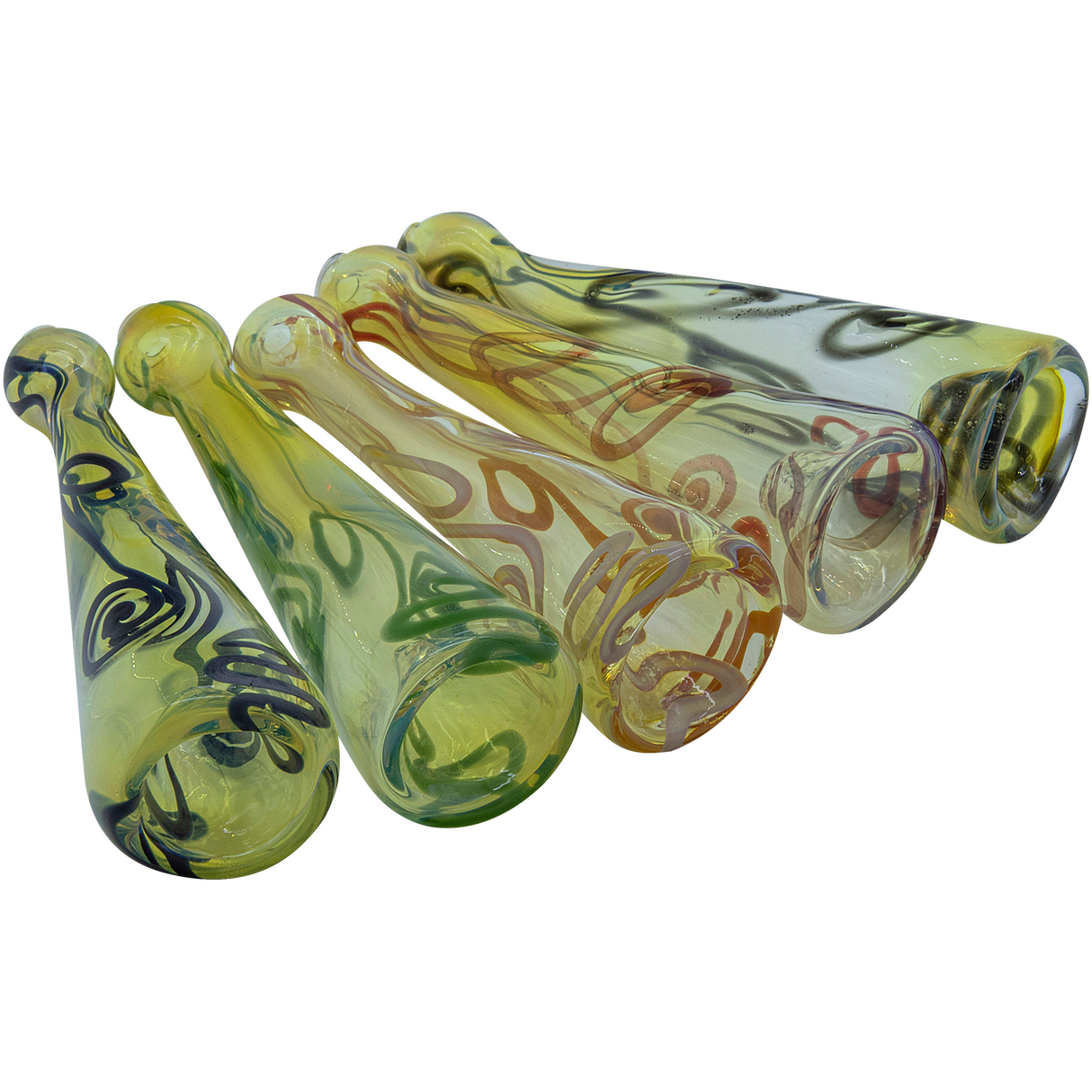 LA Pipes Inside-Out Funnel Chillum Herb Pipes, Fumed Color Changing, 4.5" Length