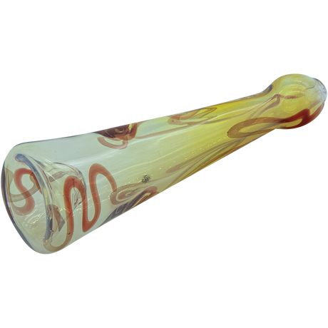 LA Pipes Inside-Out Funnel Chillum Herb Pipe in Fumed Color Changing Design, 4.5" Length, Side View