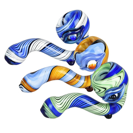 Intelligent Observer Sherlock Pipe, 4 inch, High-Quality Borosilicate Glass, Swirl Design