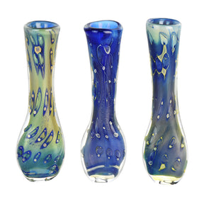 Iridescent Bubbles Chillum Pipes in 3.25" size with unique bubble design, front view on white background