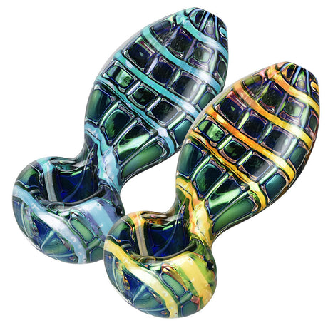 Iridescent Jewel Flat Glass Pipes - 4.5" - Borosilicate Glass, Variety of Colors