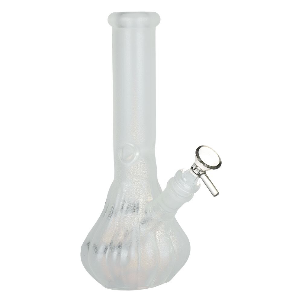 Jack-O-Lantern Glow In The Dark Glass Water Pipe | 9.25" | 14mm F | Colors Vary