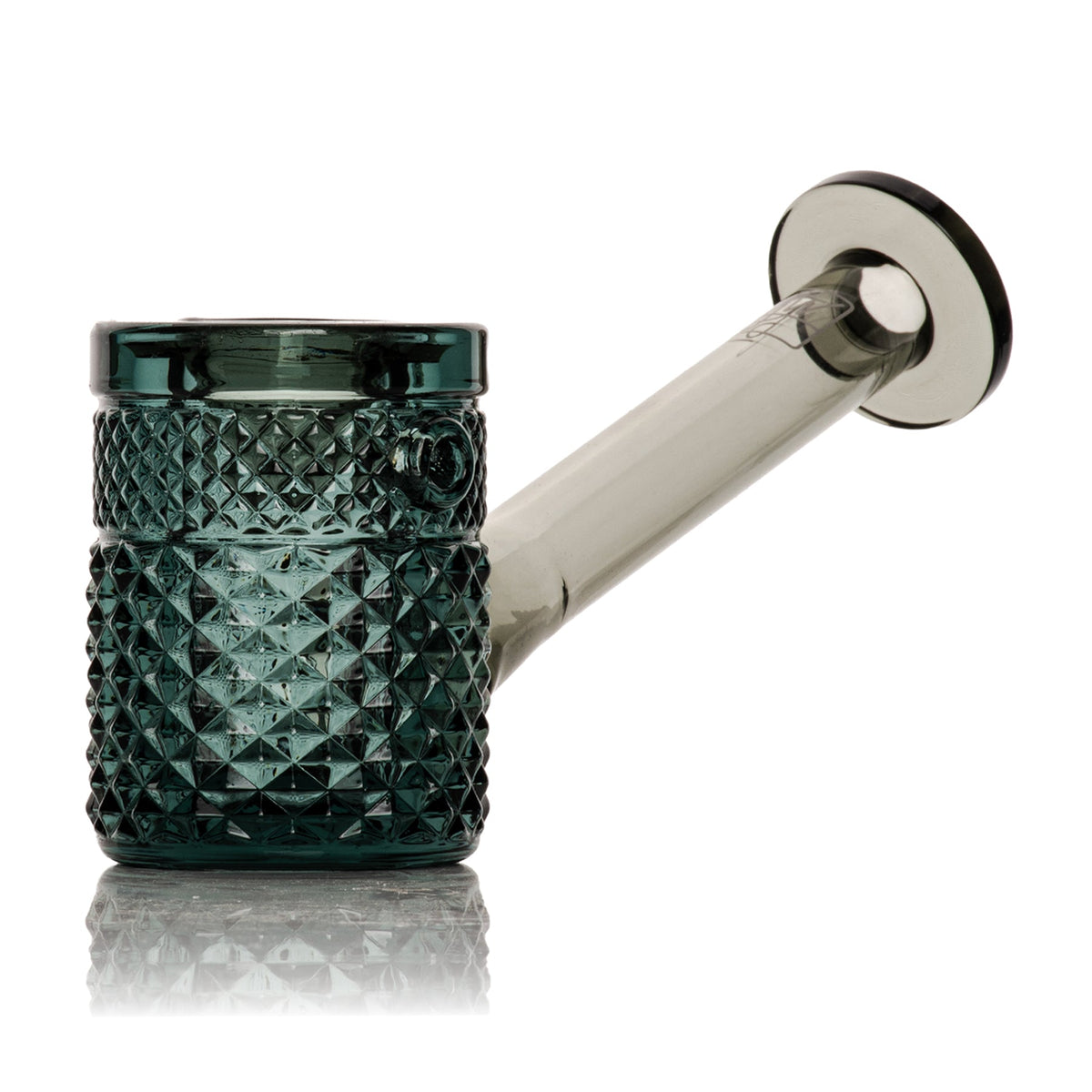 Jane West Twenties Collection Smoke 8.25 inch glass hand pipe with textured geometric detailing