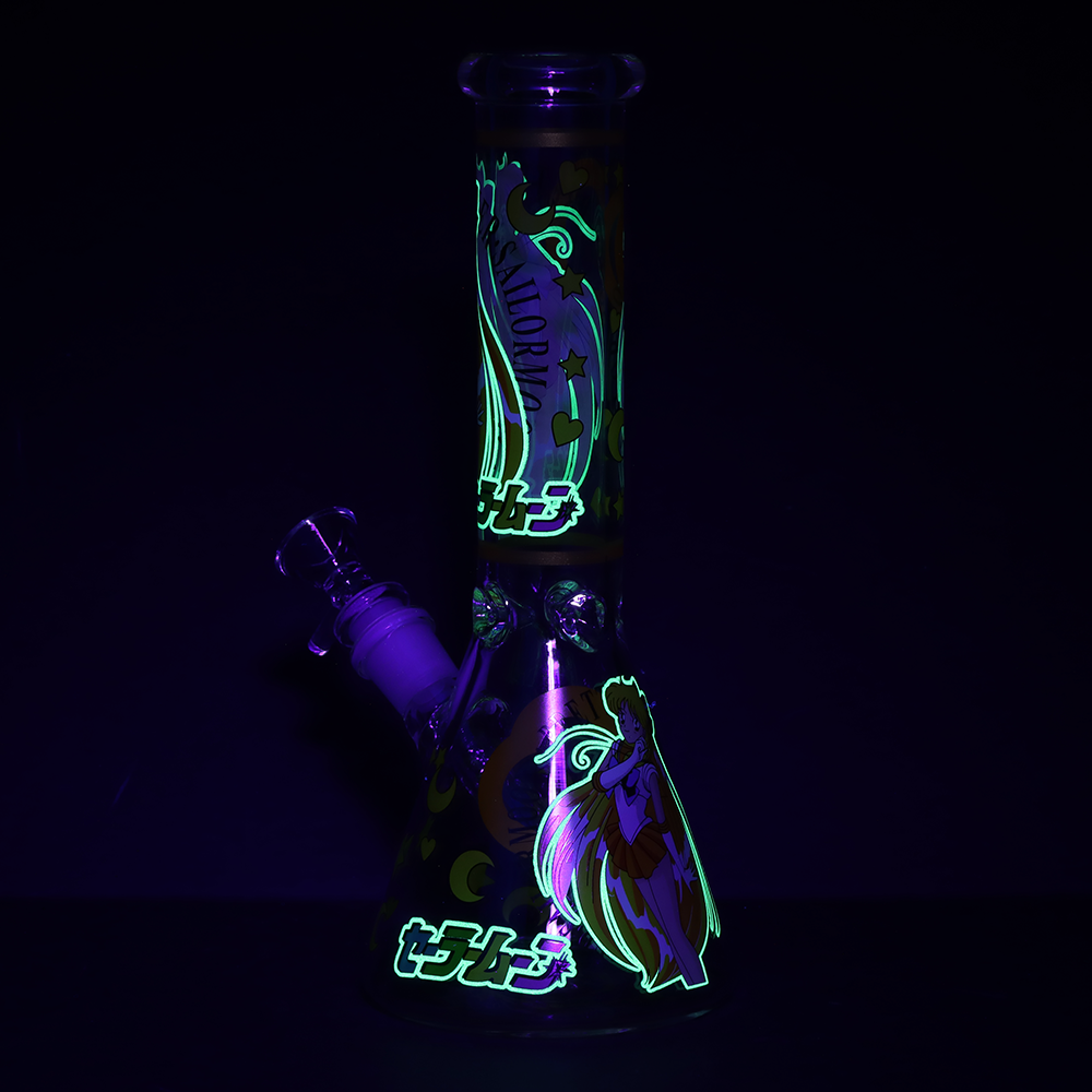 Japanese Animation Girl Blue Beaker Glass Water Pipe | 10" | 14mm F