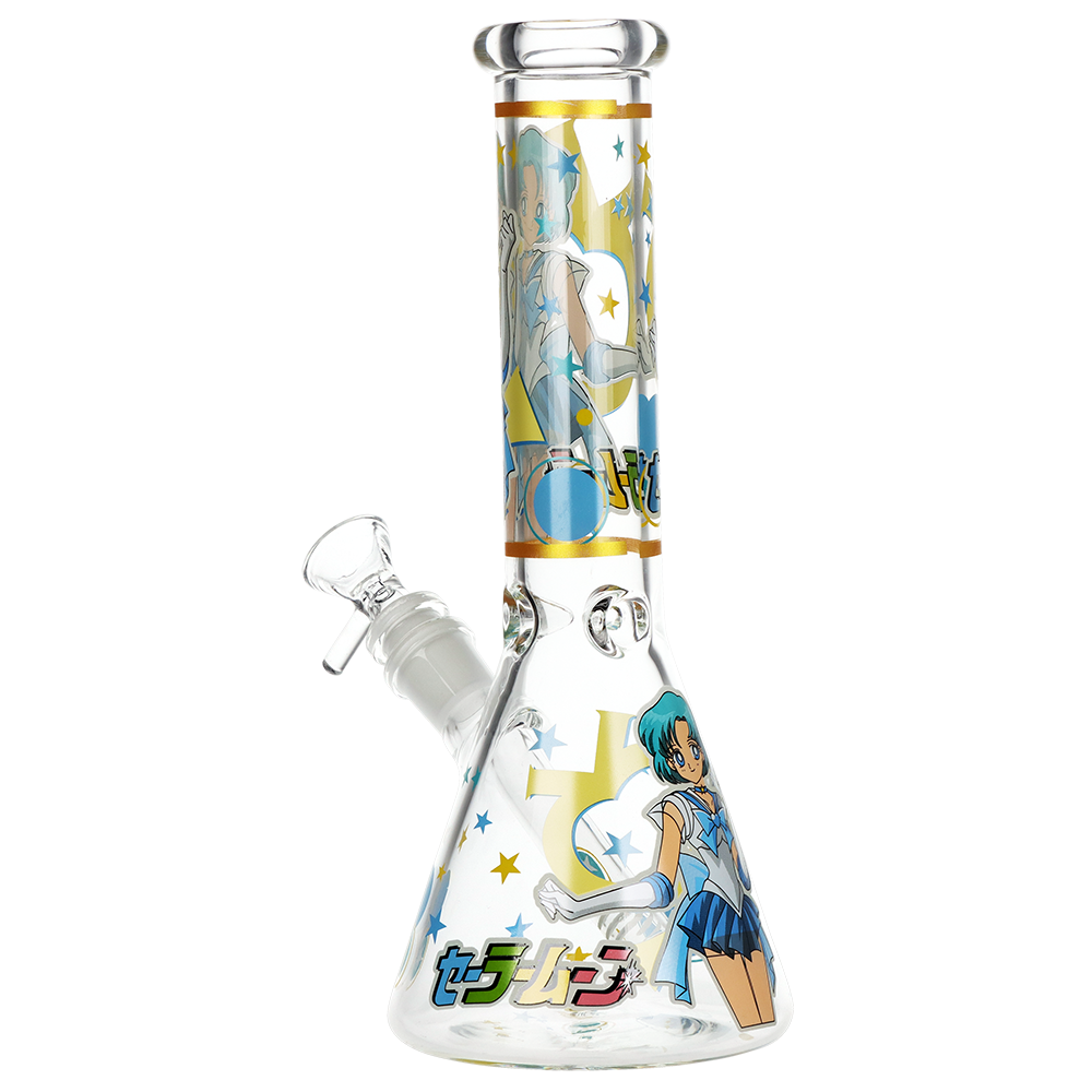Japanese Animation Girl Orange Beaker Glass Water Pipe | 10" | 14mm F