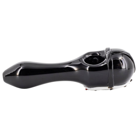 LA Pipes - Jason Mask Killer Glass Pipe, 4.5" Spoon Design for Dry Herbs, Side View