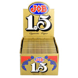 JOB 1.5 Gold Rolling Papers box open with multiple packs visible, front view on white background