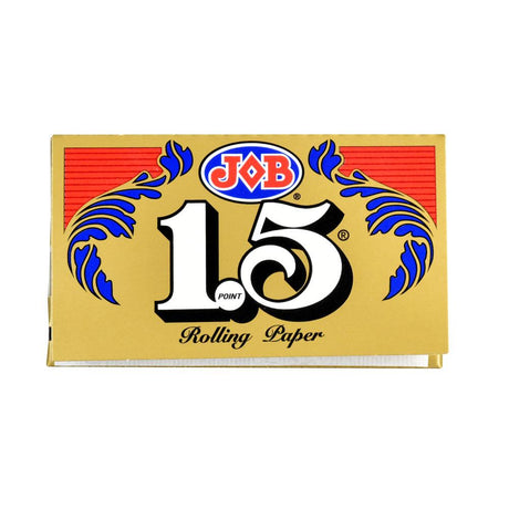 JOB 1.5 Gold Rolling Papers pack front view on a white background, premium rice paper from France