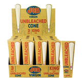 JOB Virgin Unbleached Cones King Size, Hemp Rolling Papers for Dry Herbs, Front View