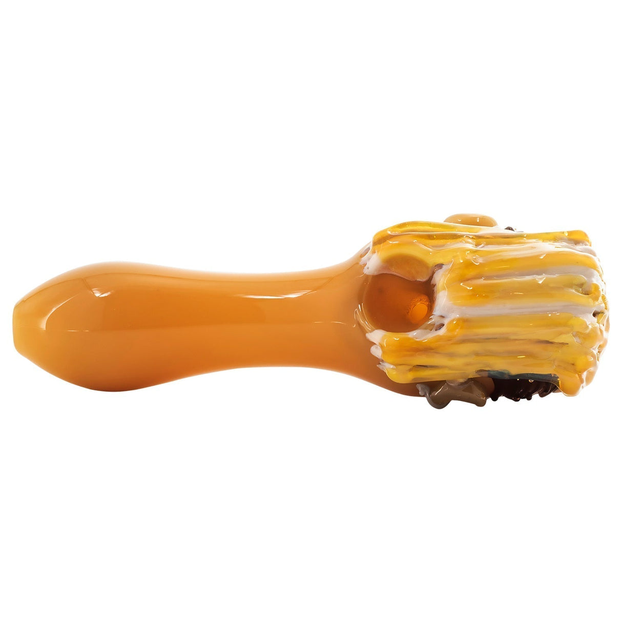 LA Pipes Joe Exotic Hand Pipe, 4" Borosilicate Glass, Side View on White Background