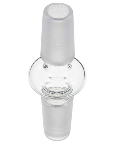 Valiant Distribution 14mm Male Joint Converter, Clear Glass, 90 Degree Angle, Front View
