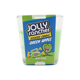 Smoke Out Candles Jolly Rancher Green Apple Scented Soy Wax Candle in Clear Glass, Front View