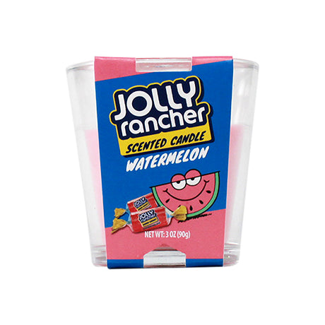 Smoke Out Candles Jolly Rancher Watermelon Scented Candle, Pink Soy Wax, 3 oz Size, Front View