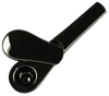 Journey Pipe J2 in Black, Zinc Alloy Hand Pipe for Dry Herbs, Closable Spoon Design, 4" Side View