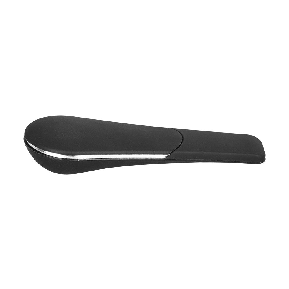 Journey Pipe J4 in Black, 4" Zinc Alloy and Silicone Hand Pipe, Easy-to-Clean, Side View