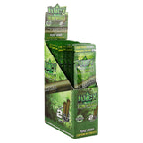 Juicy Jays Hemp Blunt Wraps in Natural flavor, standard size for dry herbs, front view of display box