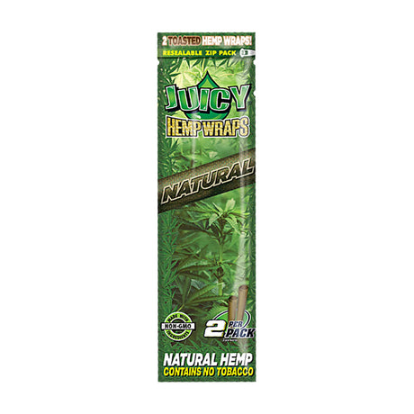 Juicy Jays Hemp Wraps 25 Pack, Natural flavor, tobacco-free blunt wraps front view