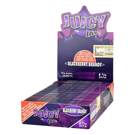 Juicy Jays 1 1/4 Blackberry Brandy Flavored Rolling Papers 24 Pack Display Box