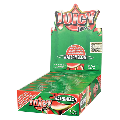 Juicy Jays Watermelon Flavored 1 1/4 Rolling Papers 24 Pack Display Box