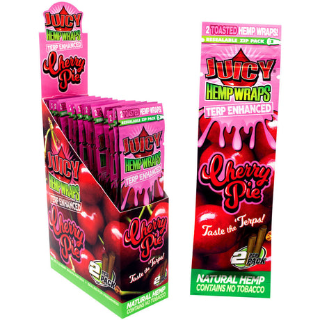 Juicy Jays Cherry Pie Hemp Wraps Display, 2-Pack Hemp Rolling Papers, Front View