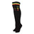 Julietta Rasta Stripes and Hemp Leaves Over the Knee Socks, Unisex Cotton Hemp Blend