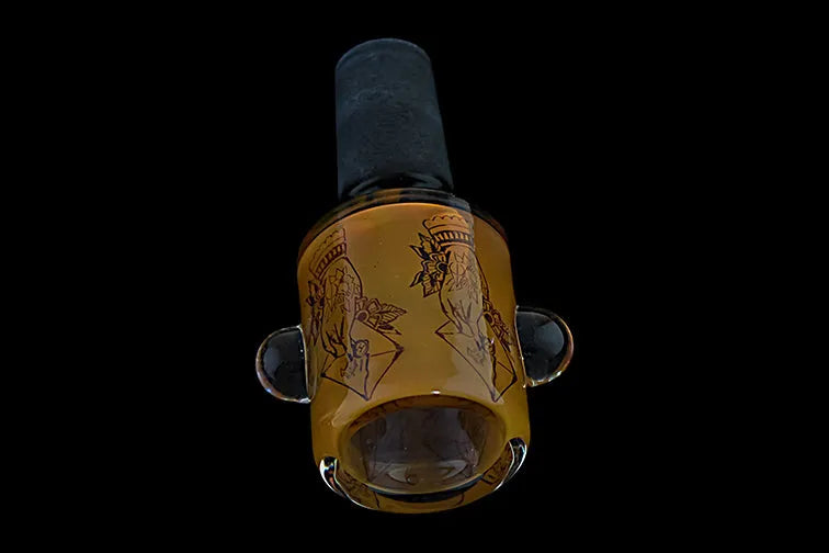 Black Base Fume Glass Bowl