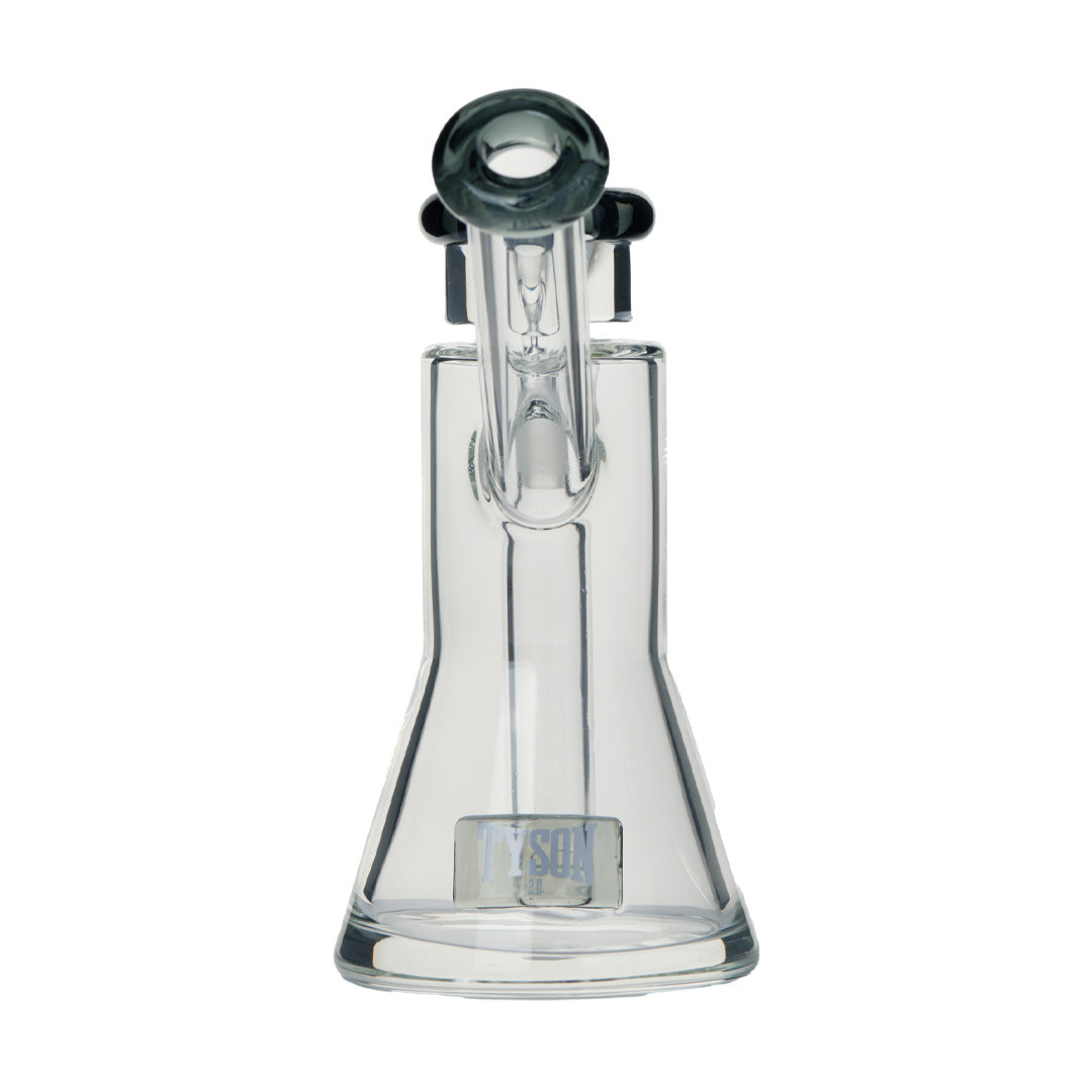 Tyson Upper Cut Bubbler, 14mm Durable Borosilicate Glass, Clear Hand Pipe, Front View