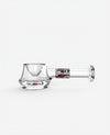 K.Haring Spoon Pipe - Borosilicate Glass with Black, Red, White Artwork - Side View