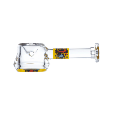 K.Haring Spoon by K. Haring Glass Collection, 4.5" borosilicate glass hand pipe with artistic design