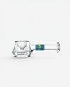 K.Haring Spoon Pipe, 4.5" Multiblu Heavy Wall Borosilicate Glass, Front View
