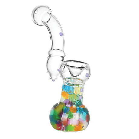 Colorful Kaleidoscopic Orbs Bubbler Pipe in Borosilicate Glass with Deep Bowl - Front View