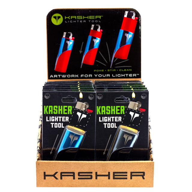 Kasher Classic Tool for BIC Lighters 18 Pack Display Box with Assorted Colors