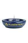 Kashtray Original Cleaning Spike Ashtray in Blue, Front View, 4.5" Ceramic with Rubber Base