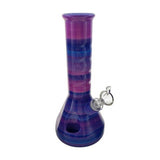 Kayd Mayd 9" Beaker Water Pipe with Hand Grip & Ice Pinch in Purple - Front View