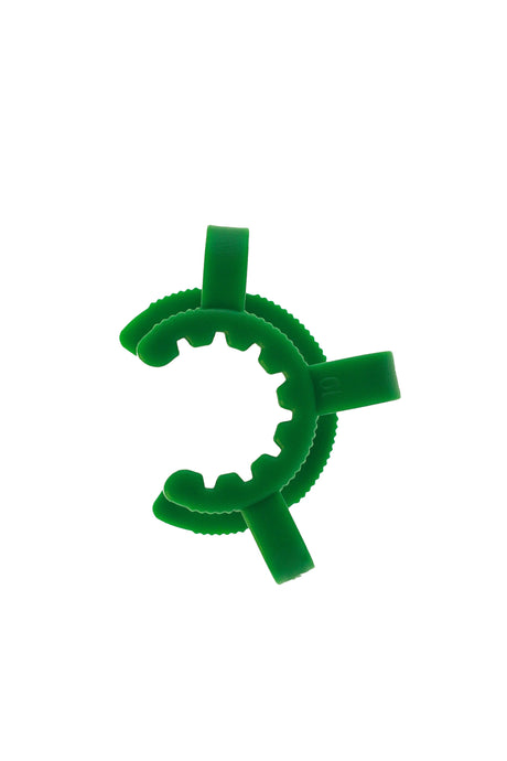 Thick Ass Glass Keck Clip in 18MM size, vibrant green, front view on a seamless white background