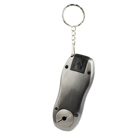 Gray Key Fob Hand Pipe - Metal with Keychain, Portable Smoking Accessory
