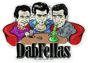 Kill Your Culture Dabfellas Sticker featuring caricatures with dab rig and bong, medium vinyl