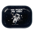 Kill Your Culture astronaut-themed metal rolling tray, 7" x 5.5", perfect for dry herbs