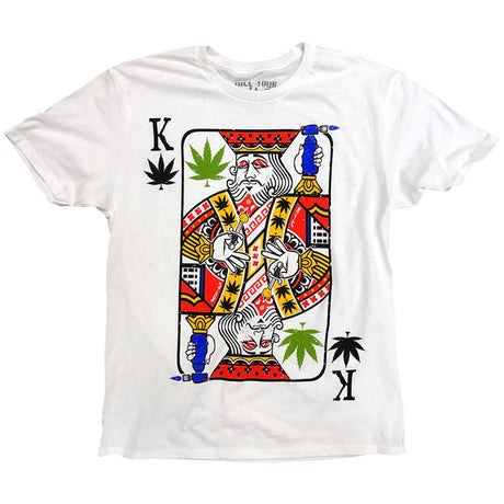Kill Your Culture King of Concentrates T-Shirt with graphic playing card design, unisex and white.